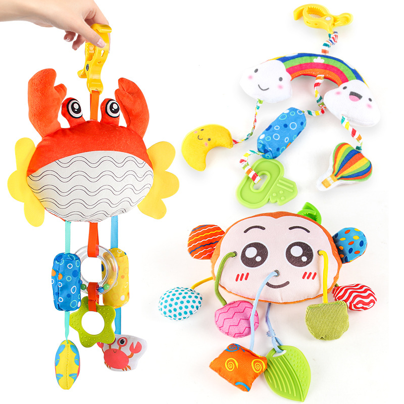 Baby Toy Stroller Wind Chime Pendant Safety Seat Rattle Bedside Doll Plush Pendant