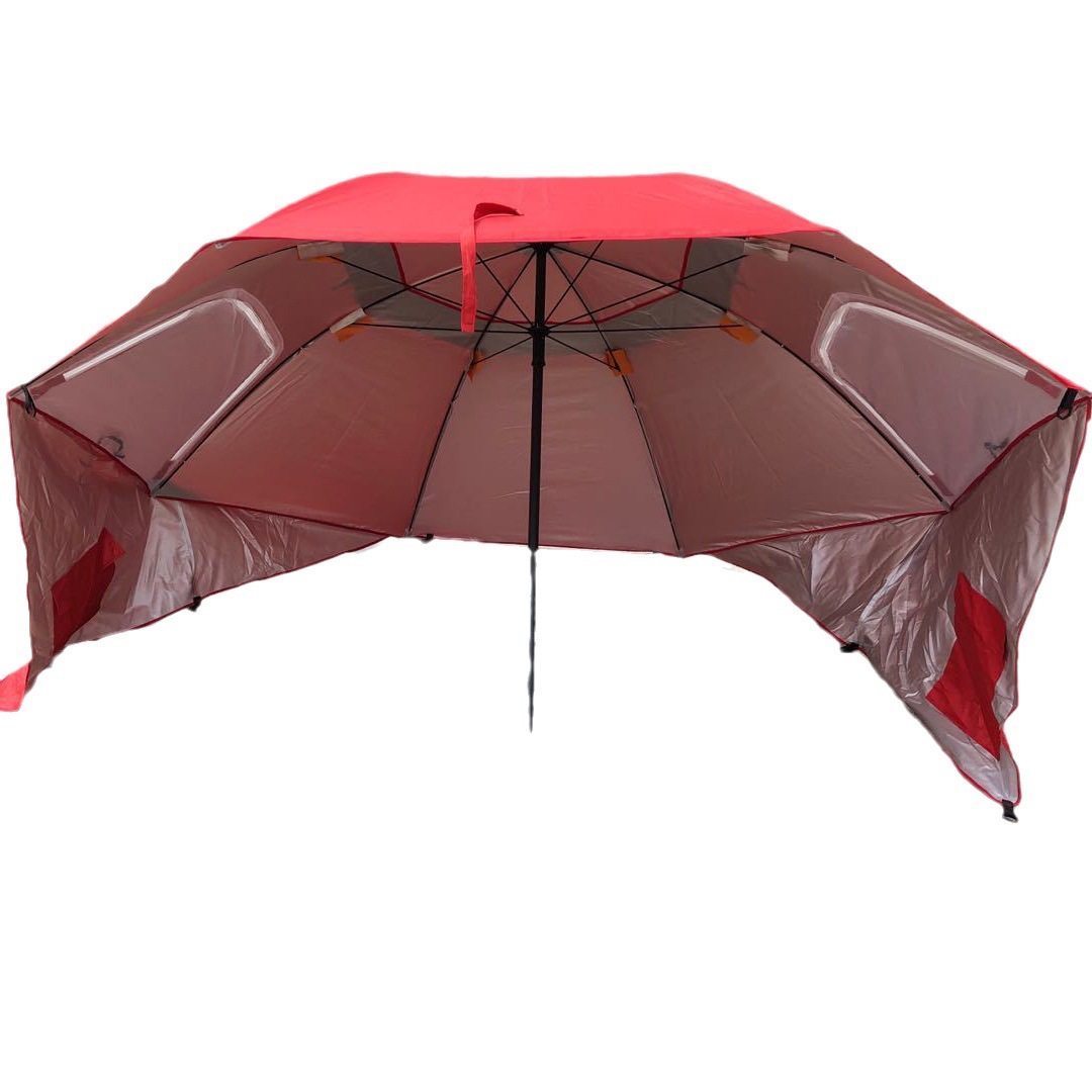 2.4m Portable Beach Tent Umbrella Multifunctional Canopy Camping Team Canopy Large Fishing Umbrella Parasol Canopy