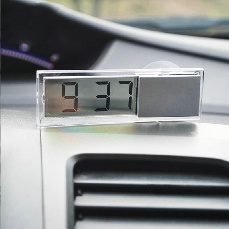 Suction type car thermometer car electronic watch transparent liquid crystal display car thermometer electronic watch