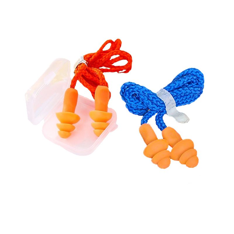 TPE earplugs with wire swimming diving earplugs Christmas tree-shaped anti-noise earplugs s280 washable silicone earplugs