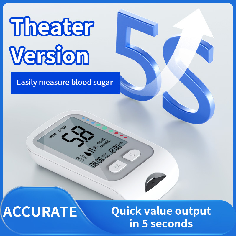 Foreign Trade English Household Fully Automatic Blood Glucose and Blood Pressure Meter Three-In-One Blood Sugar and Uric Acid Blood Glucose Meter Cholesterol Cross-Border