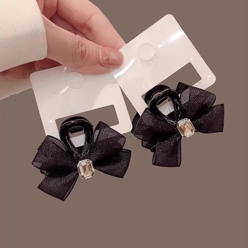 Летняя сетчатая блестящая заколка в виде банта для женщин, новый стиль 2025 года, боковая заколка для волос