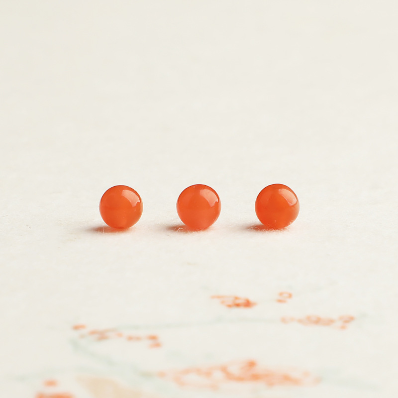 Natural South Red Bead South Red Agate Round Bead Handmade DIY Beaded Rope Bracelet Necklace Bead Accessories Beads