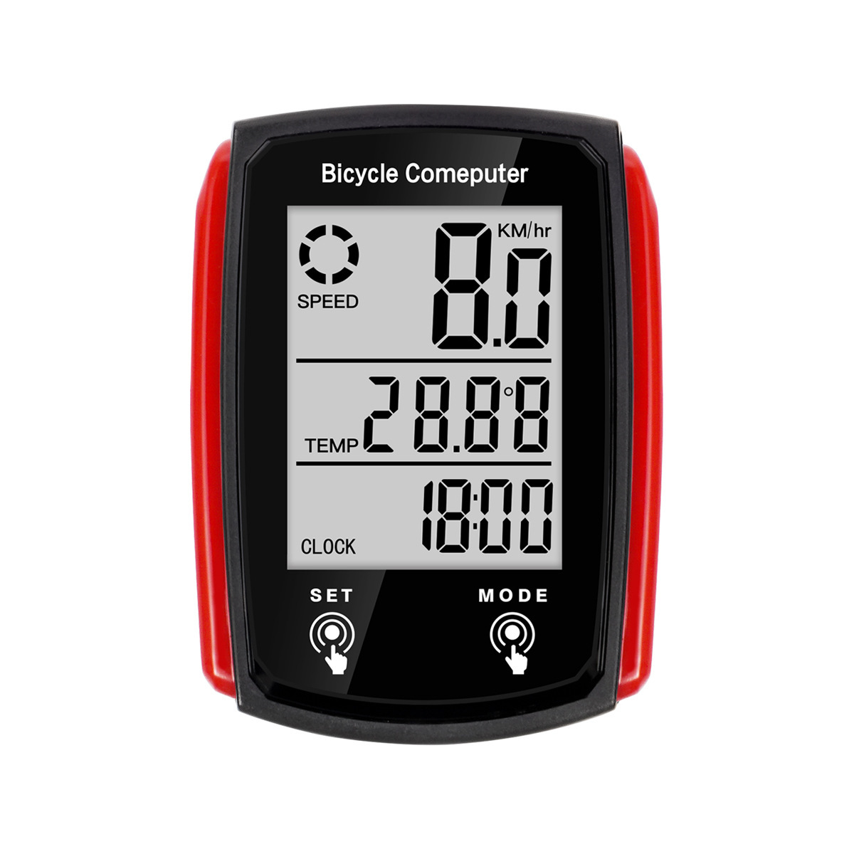 CNC bicycle luminous code meter wired English version backlight odometer road mountain bike touch screen speedometer
