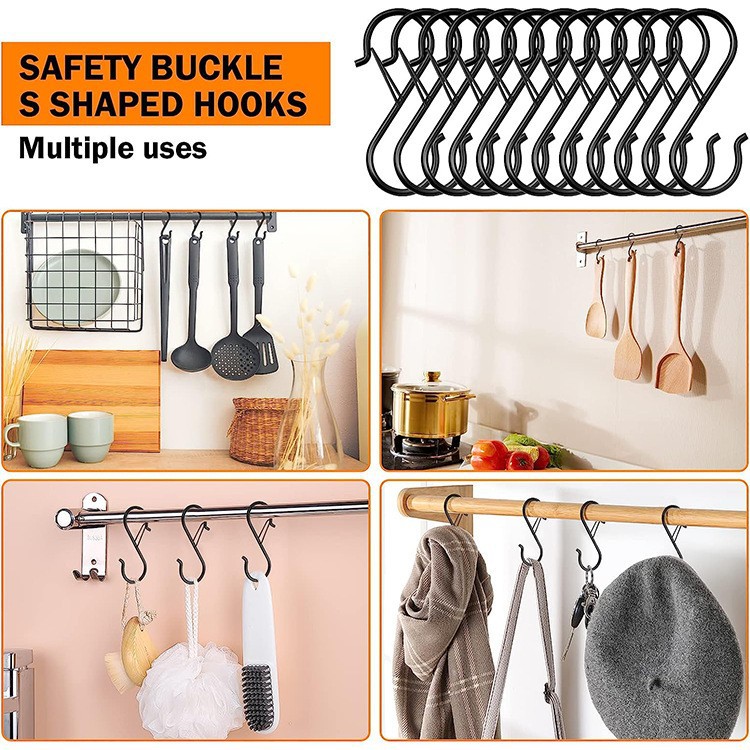 S-Hook Non-Punch Hanging Clothes Towel Hat Bag S-Hook Multifunctional Kitchen Bathroom Toilet Hook