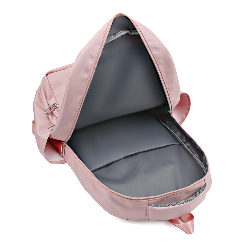 New Style Backpack Korean Version Large Capacity Weight-Reducing Backpack Solid Color Versatile Unisex Student School Bag Casual Travel Backpack