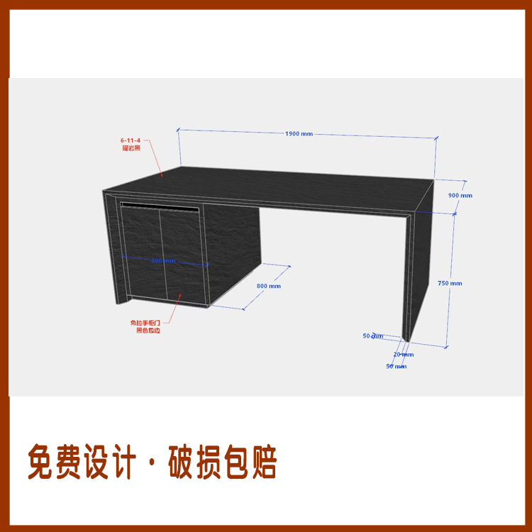 Slate Flush Multifunctional Island Table, Antique Style, Minimalist Italian Style, High-End Kitchen and Restaurant Bar
