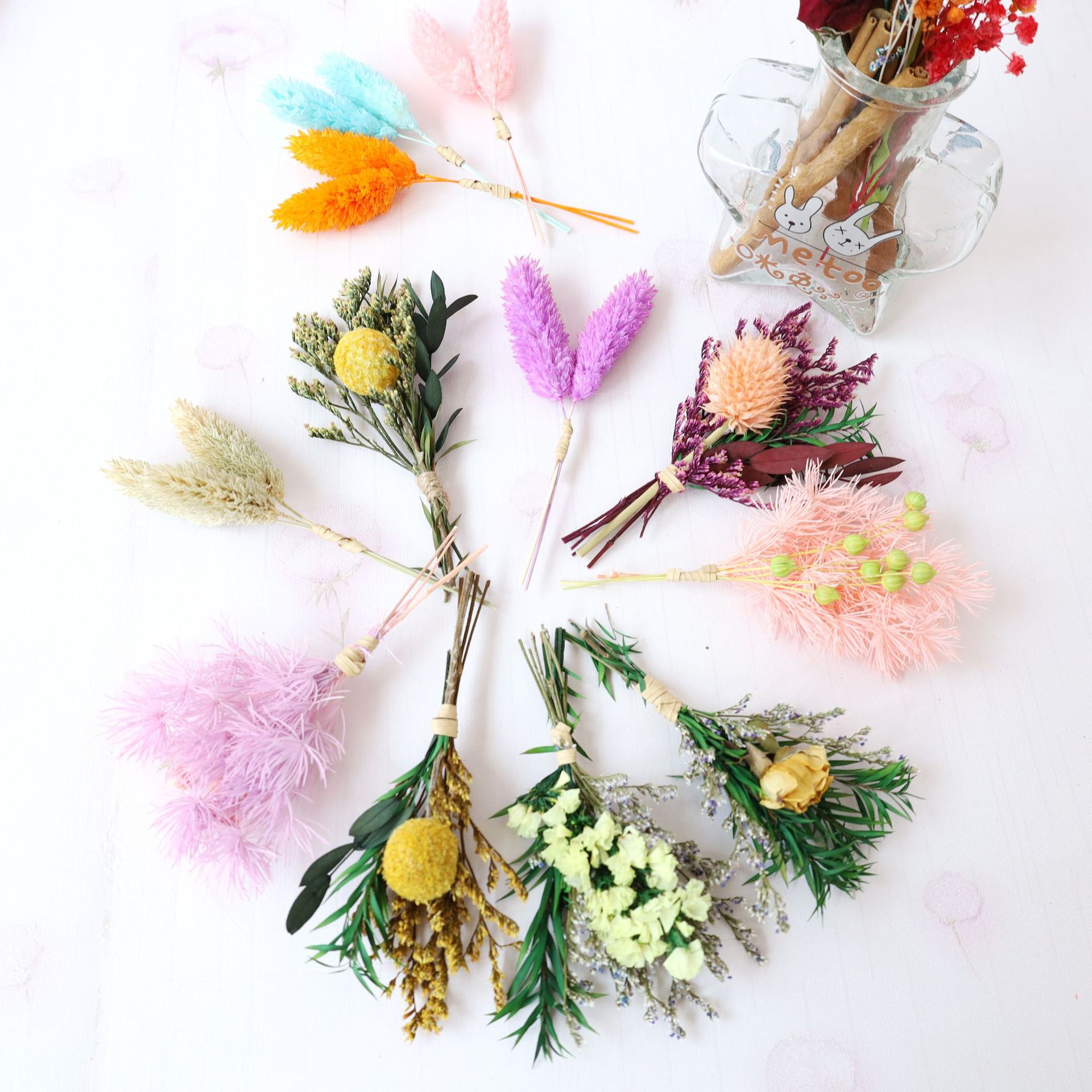 Dried Flower Mini Bouquet diy Mixed Fingertip Bouquet Wedding Companion Gift Box Greeting Card Gift Home Decoration