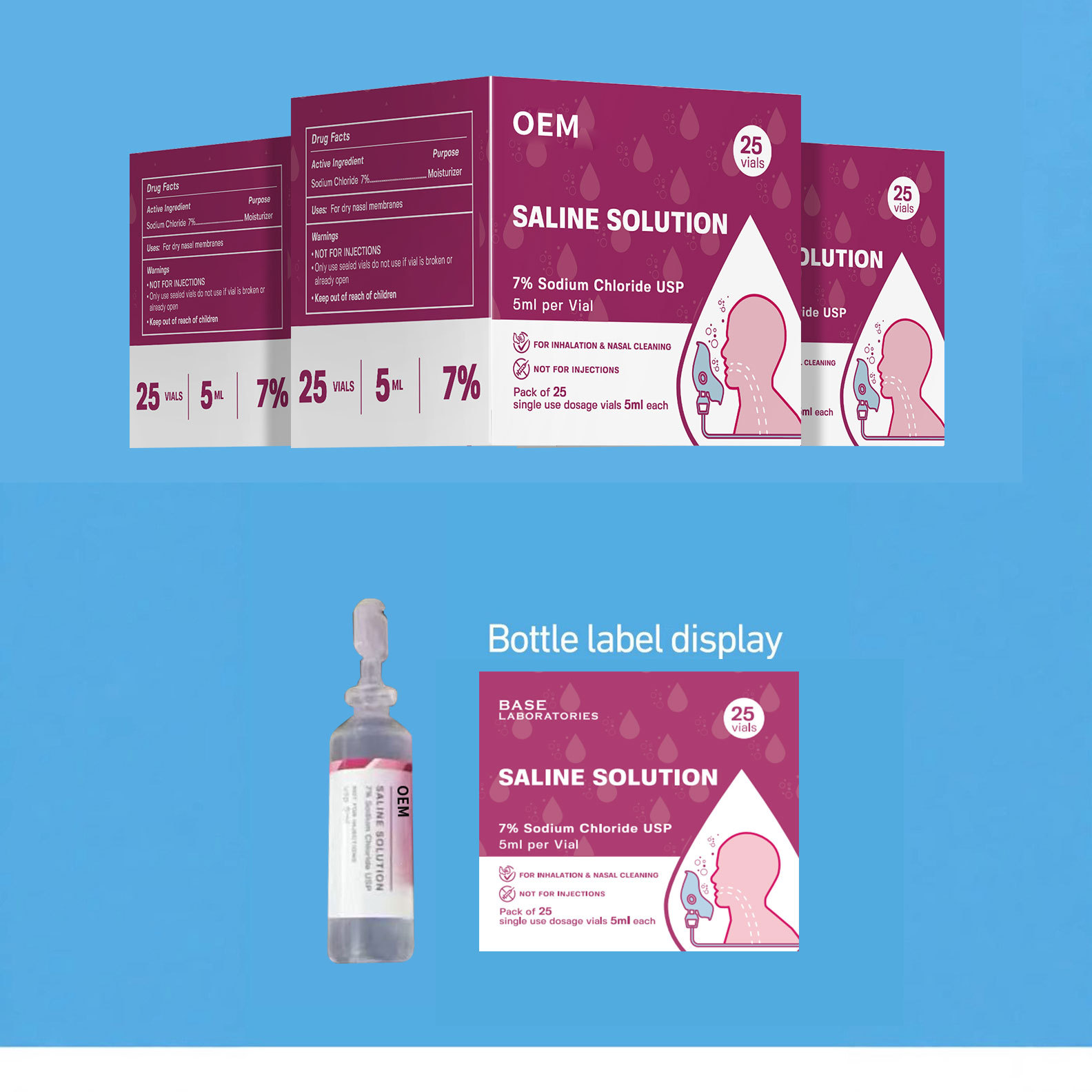 5ml Sterile Saline Solution 0.9 Tattoo Embroidery Facial Wash Nasal Nebulization Liquid Small Saline Solution