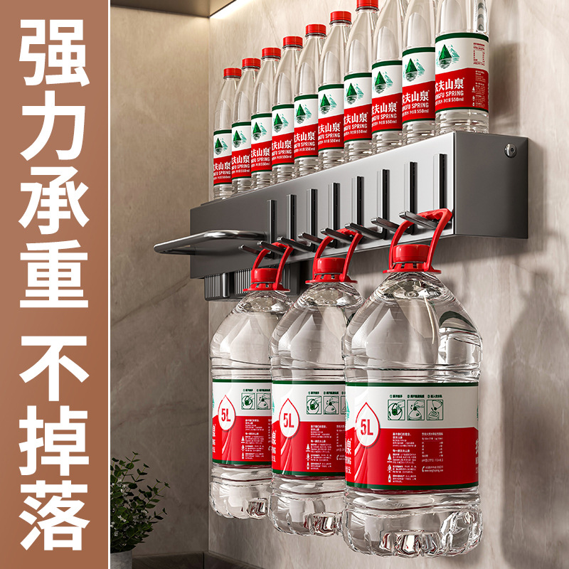 Carbon Steel Material Knife Holder Punch-free Kitchen Multifunctional Chopsticks Holder with Integrated Storage Rack Wall-mounted Hanging