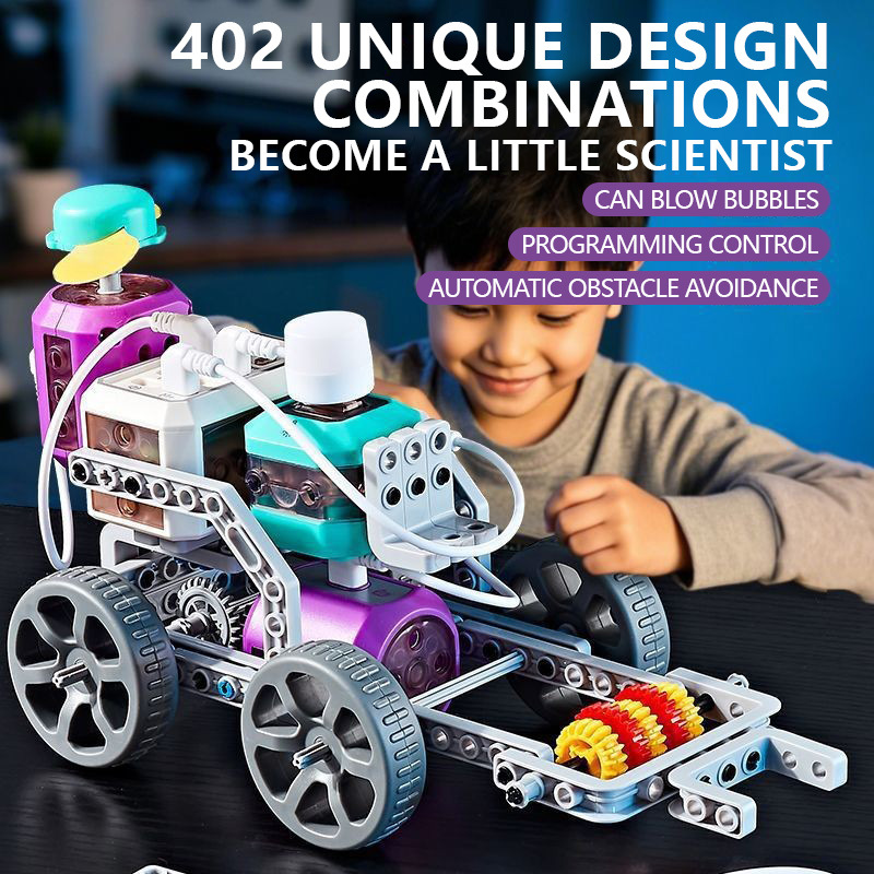 Cross-Border Popular Children's Programming Robot Physical Assembly Small Experimental Set Circuit Building Blocks Fun Assembly Toys