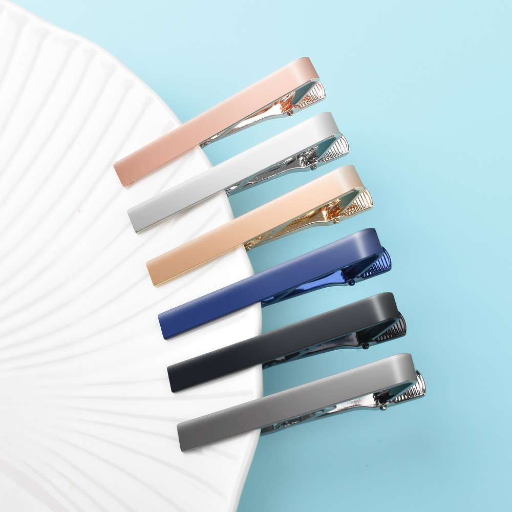 Amazon Cross-Border New Glossy Tie Clip Copper Material Versatile Men's Simple Business Shirt Tie Clip Wholesale