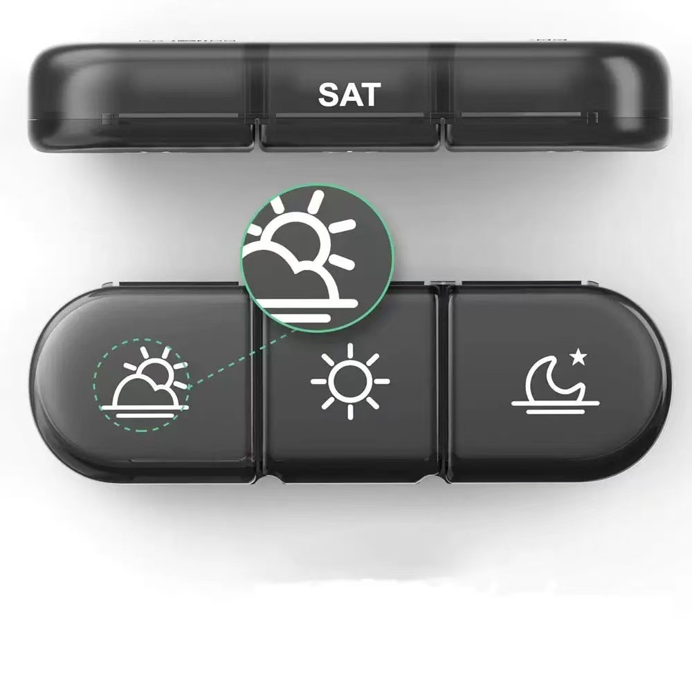 New Cross-Border Medicine Box, 21 Compartments Packed for Morning, Noon and Night Medicines, Large-Capacity Sealed Portable Storage Box, 7 Days a Week