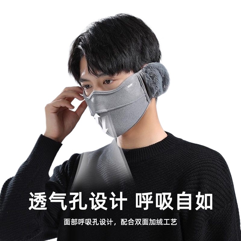 Women's Warm Mask in Winter, Windproof and Cold-Proof, Washable, Dustproof, Breathable, Stereo Adult Female Cycling Ear Protection Mask