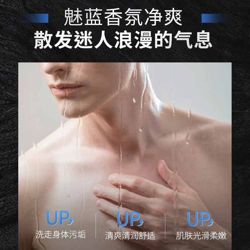 Blue perfume bath lotion men's lasting fragrance bath lotion oil control refreshing moisturizing bath lotion wholesale
