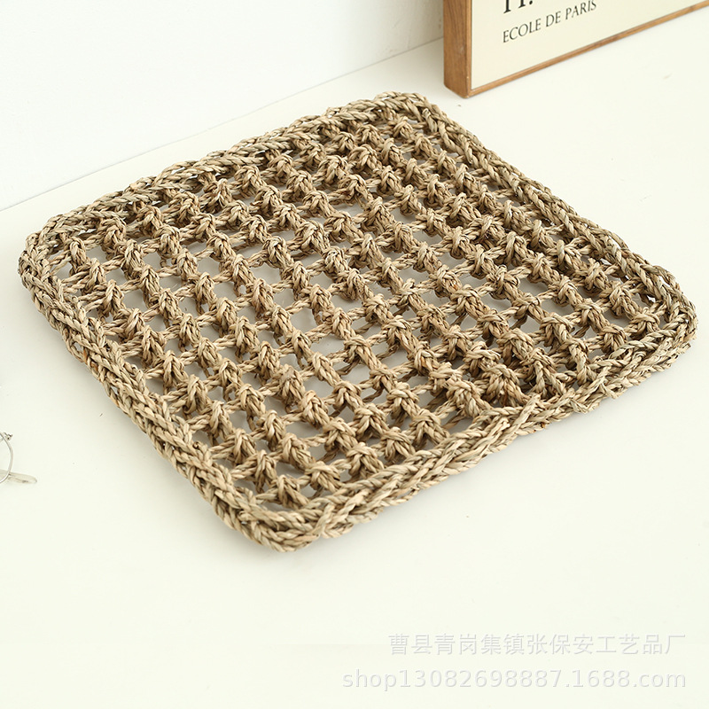 Straw Pet Mat Handmade Straw Mat Parrot Grinding Net Cat and Dog Pet Mat Lizard Hammock Pet Climbing Net
