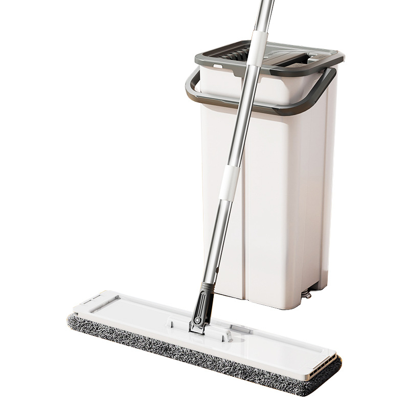 Oriental Liangjie Enlarged Panel 60cm Scratch-Off Lazy Mop Flat Mop with Bucket Set Mopping Artifact One