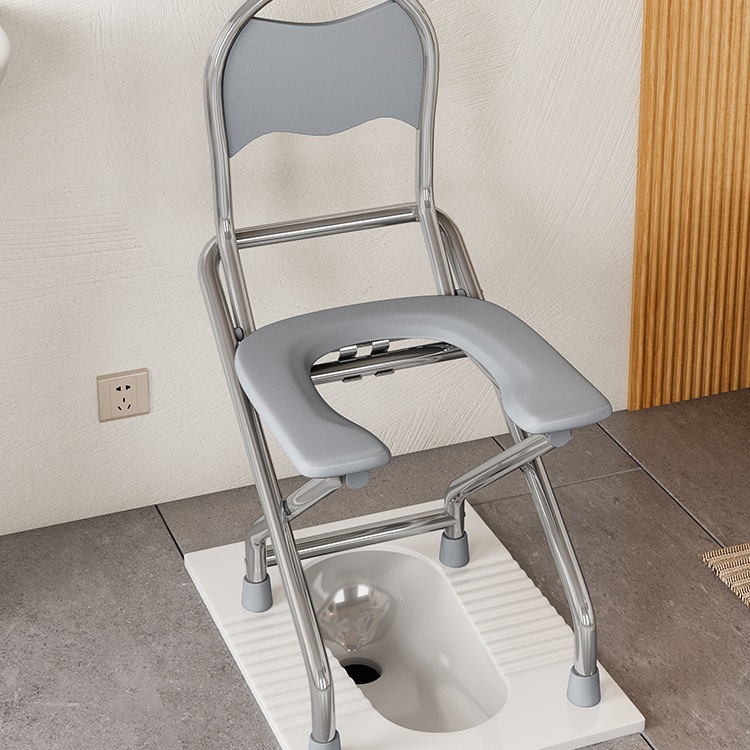 Складной туалет из нержавеющей стали для пожилых, туалетный стул для беременных, туалетный стул для приседания, нескользящий туалет, U-образный для пожилых