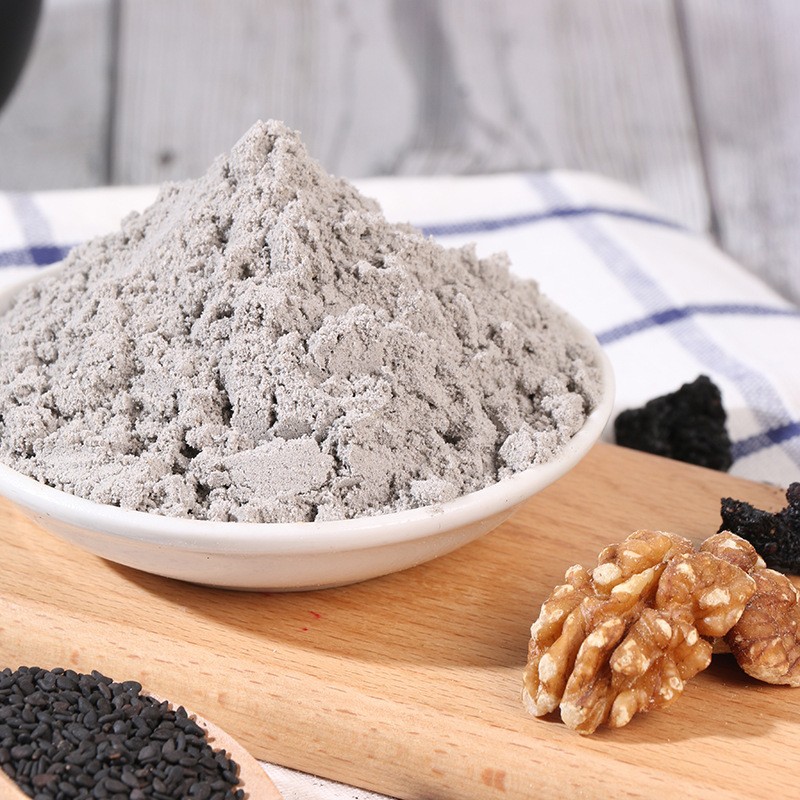Black Sesame Paste, Walnuts, Black Rice, Black Bean Powder, Mulberry Ready-To-Eat Five-Black Nutritious Breakfast for Pregnant Women, Whole Grain Meal Replacement Powder