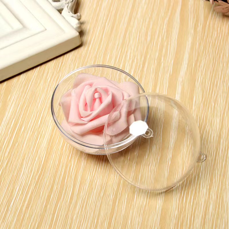 4--20cm Hollow Transparent Ball Plastic Ball Holiday Decoration Creative Eternal Flower Hanging Ball