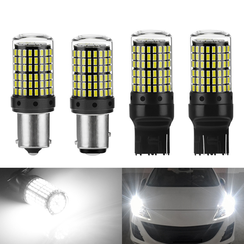 Car Led Turn Signal Brake Light 1156 144Smd 3014 High Brightness Reversing Light Decoding Constant Current Anti-Stroboscopic