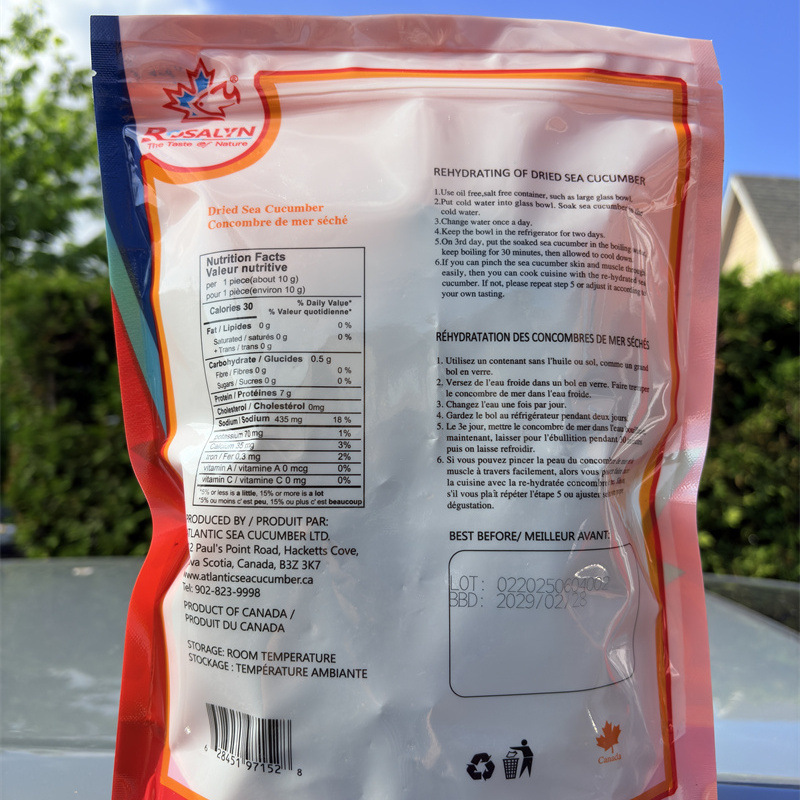 Canadian Direct Mail Rosalyn Wild Atlantic Sea Cucumber Dry Goods Open-Ended Non-Ready-To-Eat 454g