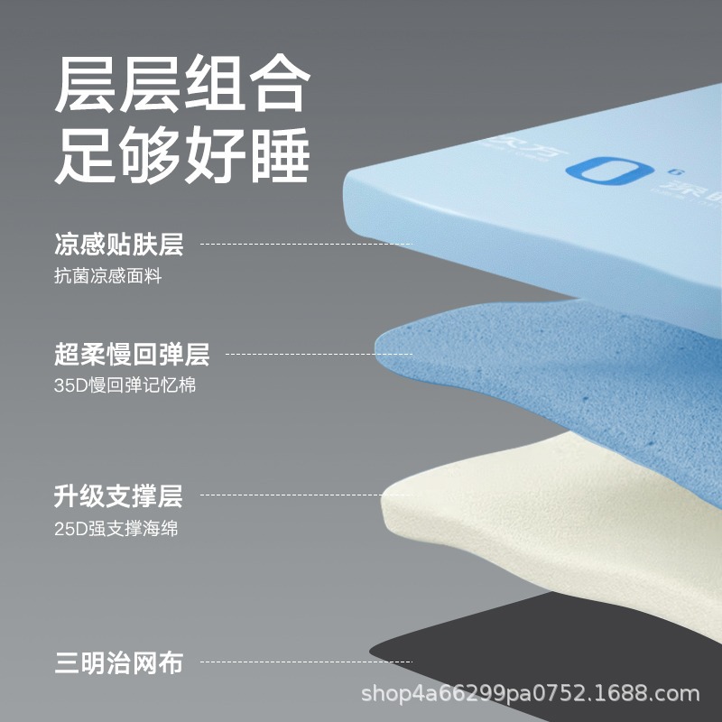 Zero-Pressure Antibacterial Memory Foam Mattress Cushion Home Bedroom Mat Dormitory Student Single Removable and Washable Mattress