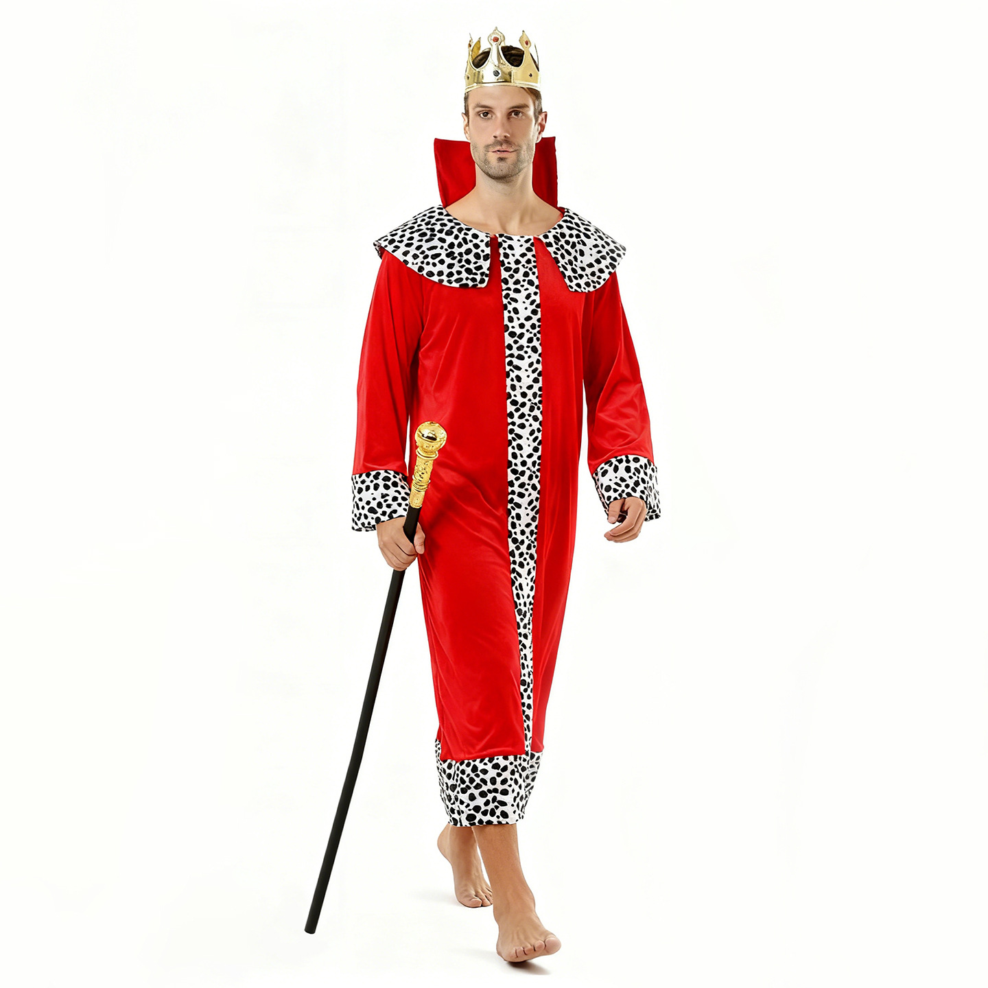 European Classical King Cos Costume Adult Clothes Cloak Red Prince Medieval Emperor's New Clothes for Men and Women
