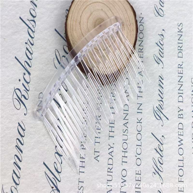 Прозрачная пластиковая расческа на 16 зубцов, вставная расческа, корейские аксессуары для головных уборов, ручная работа, материалы для детских аксессуаров для волос