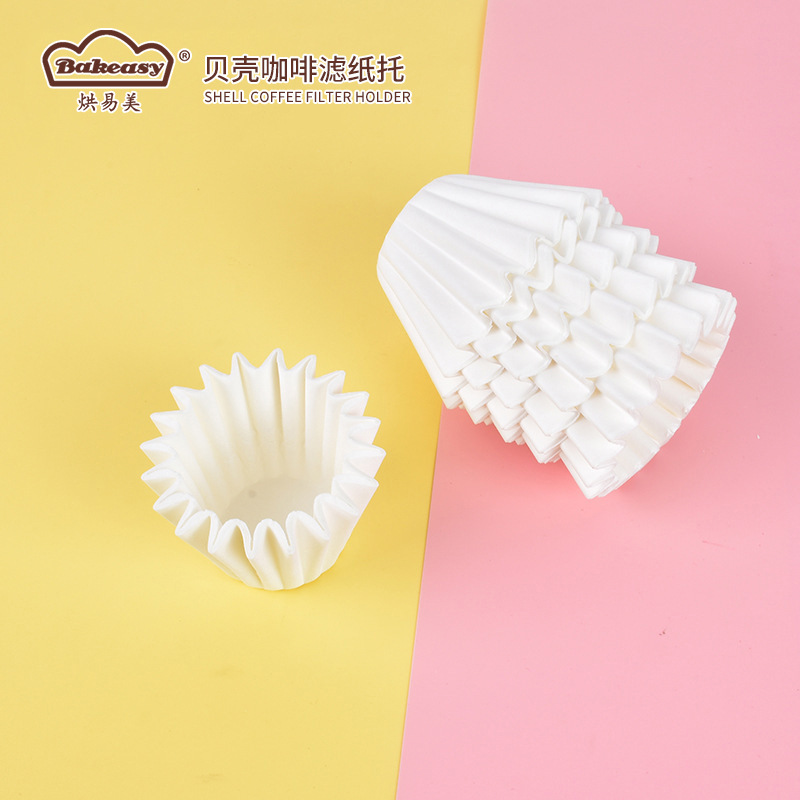 Origami Cake Filter Paper, Wavy Filter Paper, Shell-Shaped Coffee Filter Paper Holder Wholesale, Production of Hand-Brewed Coffee Filter Paper Holders