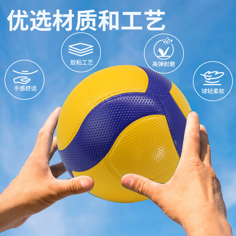 Pu Machine-Sewn Volleyball Size 5 for Students, Special for High School Entrance Exams, Unisex Training, Adult Leather-Covered Competition Ball, No Logo, Hard Volleyball Wholesale