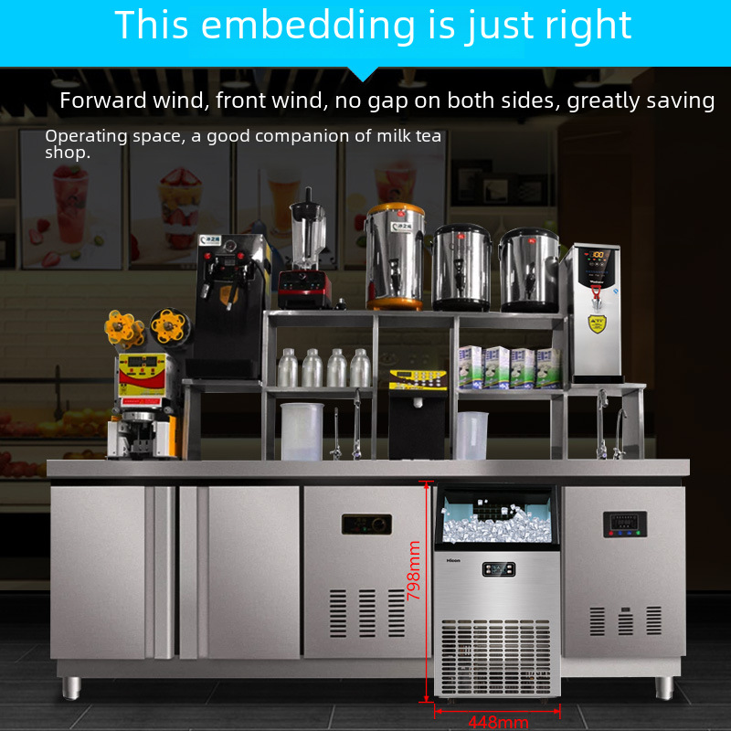 Wellcome Intelligent Commercial Ice Maker 55kg Automatic Water Inlet Milk Tea Shop Bar Square Ice Large Ice Maker