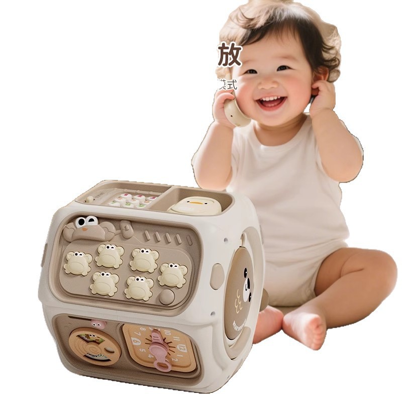 Baby Hand Drum, Multi-Sided Drum, Educational Action Training, Early Education, Octahedral Multi-Functional Baby Toy