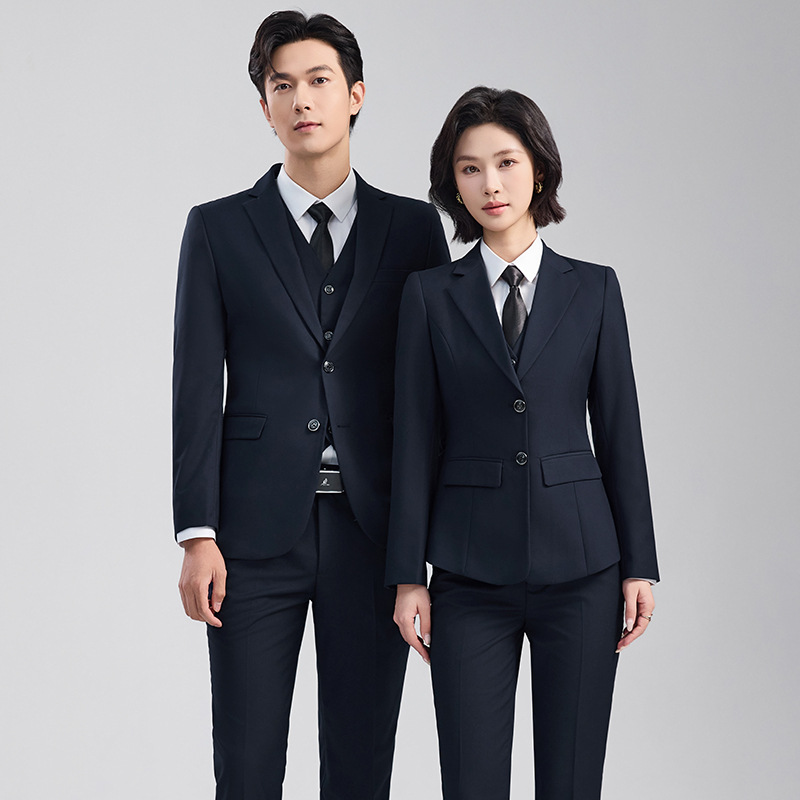 Комплект костюма для мужчин и женщин, осенне-зимняя деловая профессиональная одежда, наряд для шафера и жениха, жилет для продаж 4S магазина