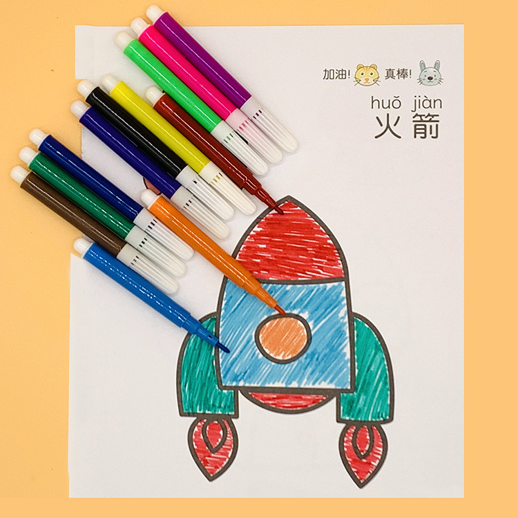 Children's DIY Graffiti Color Pen Wholesale 4 Colors 6 Colors Mini Watercolor Pen Painting Supplies Toys Graffiti Brush Set