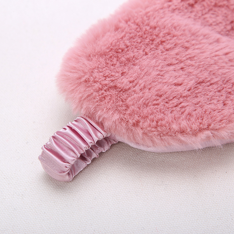 2023 new solid color silk eye mask lunch break shading comfortable breathable sleep plush eye mask wholesale