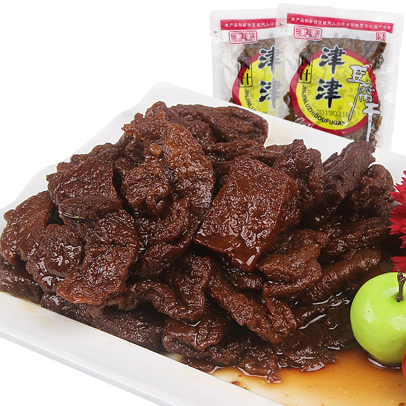 Jinjin Braised Tofu 90g Suzhou Specialty Tofu Snack Vegetarian Soy Product Sweet and Spicy Delicious Bean Flavor