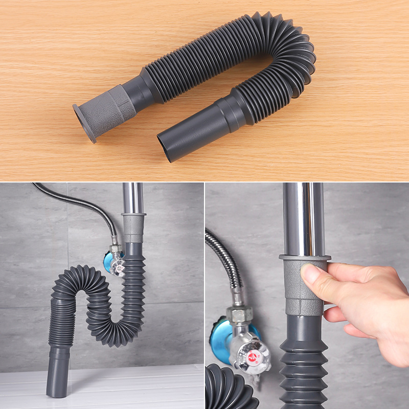 Basin Drainage Pipe Washbasin Wash Basin Mop Pool Vegetable Basin Drainage Pipe Odor-proof Extensible Extensible Extensible Extensible Pipe