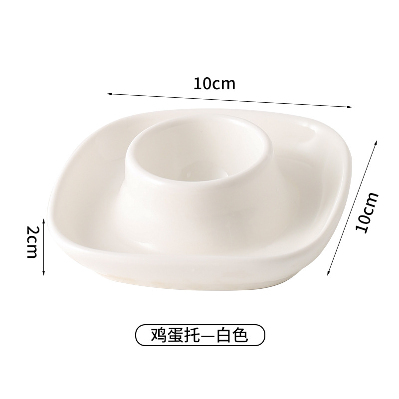 Amazon square ceramic egg tray Western restaurant egg-shaped egg tray creative egg dish simple buffet dessert