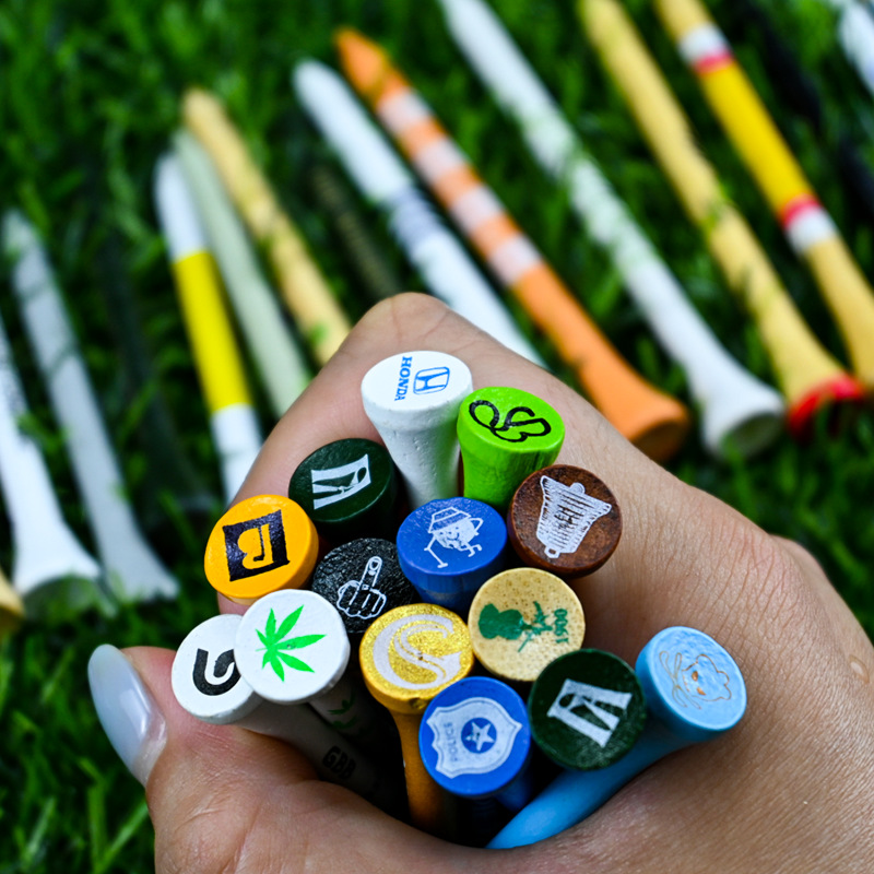 Direct Sales from the Source Manufacturer of Wooden Golf/Bamboo Tees in Various Specifications and Lengths, Mixed Colors Available for Wholesale and Logo Printing