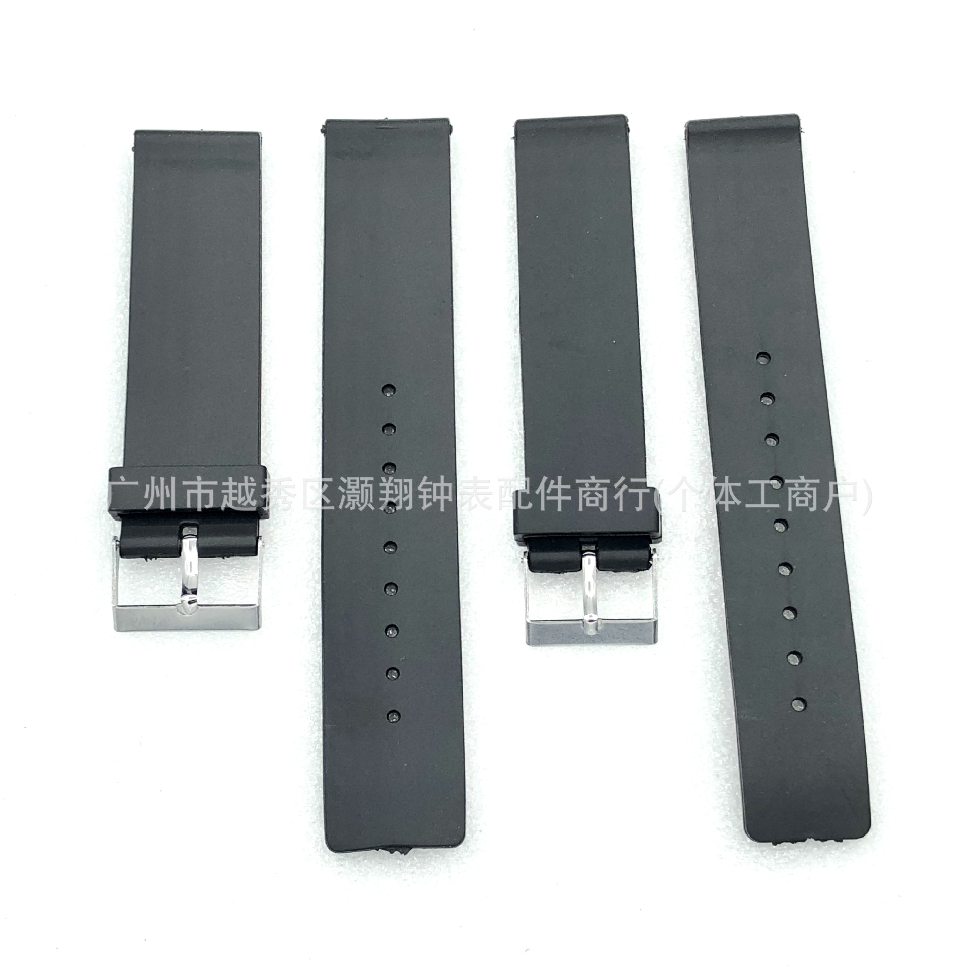 Wholesale Silicone Watch Strap Flat Mouth Universal 12 14 16 18 20 Men and Women Flat Black Simple Wrist Strap