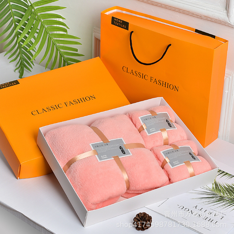 Коробка с полотенцем из высокоплотного кораллового флиса, свадебный подарок, оптовая продажа