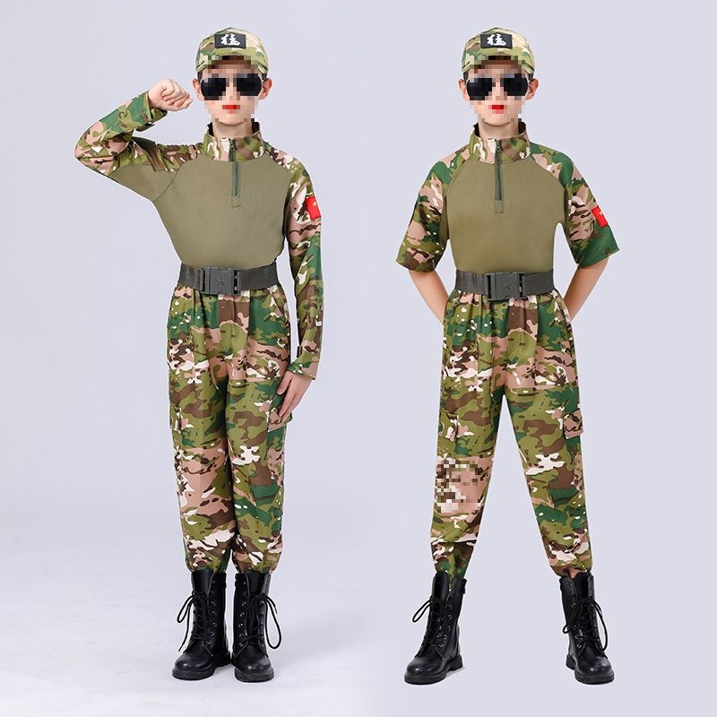 Children's Camouflage Suits for Boys and Girls, Primary and Secondary School Students, Kindergarten Military Training Uniforms, Outdoor Summer Camps, Soldiers, Autumn and Winter