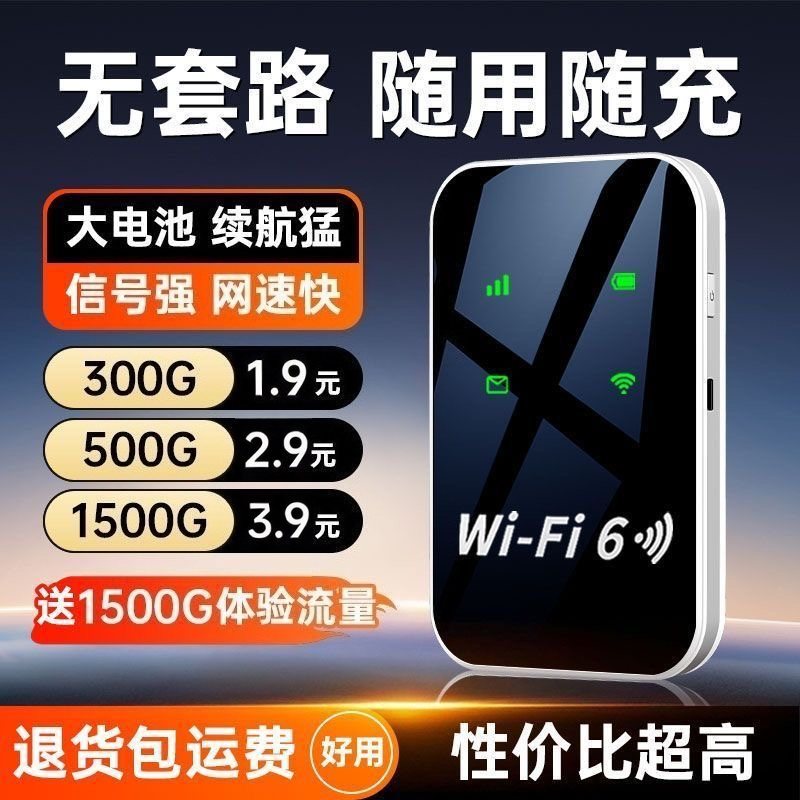 Portable Wifi6 Router Wifi6 Outdoor Live Broadcast Without Plug-In Rental Construction Site Portable Dormitory Wireless Internet