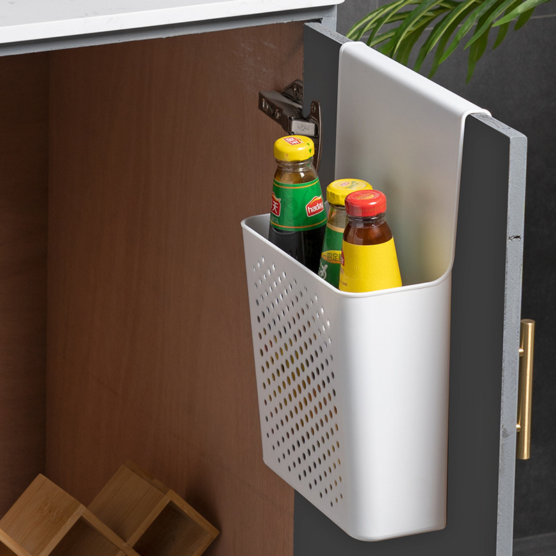 Plastic wall hanging household trash can kitchen cabinet door hanging wall hanging basket creative kitchen wall hanging storage trash can