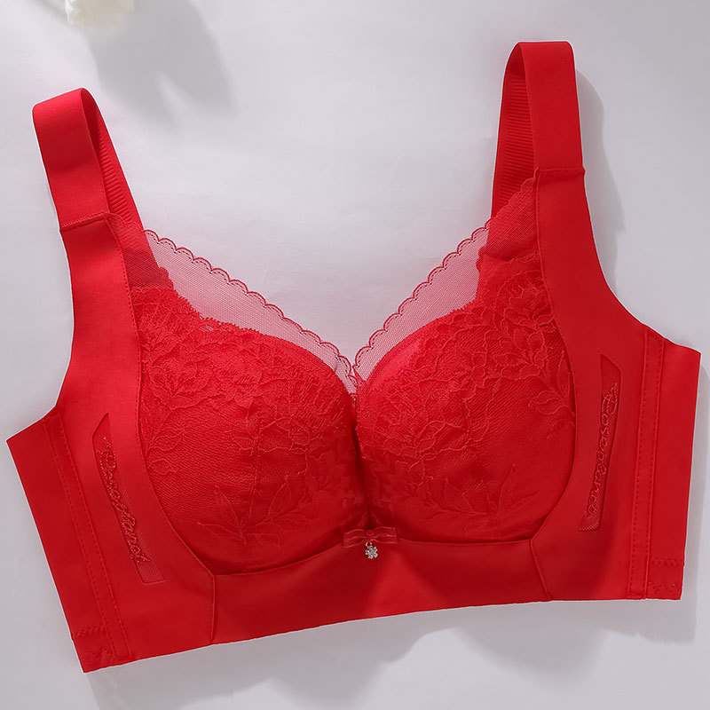 Бескаркасный бюстгальтер для женщин с маленькой грудью, лифтинг, тонкий, дышащий, комфортный, модальный, регулируемый, красное нижнее белье на год рождения