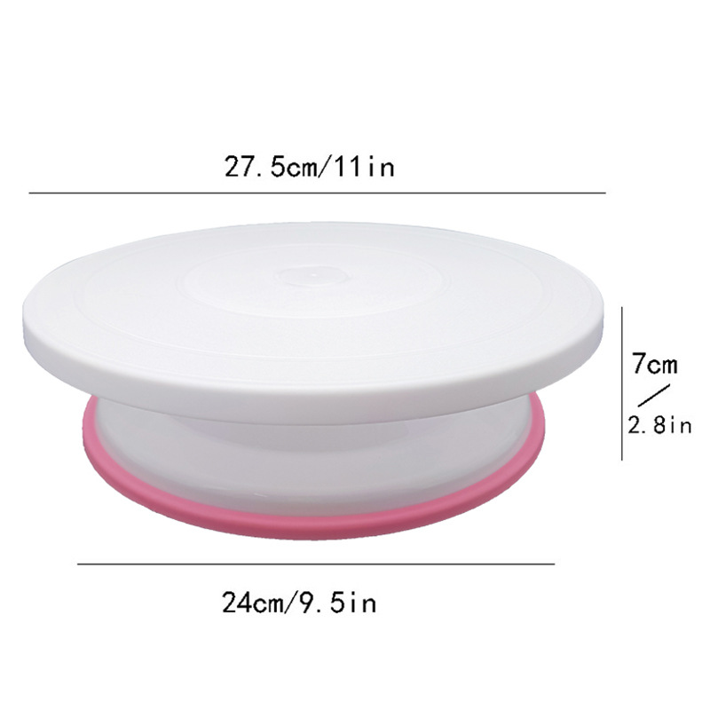 Cake turntable home modeling turntable with non-slip mounting table baking diy utensils PP plastic 11 inch turntable