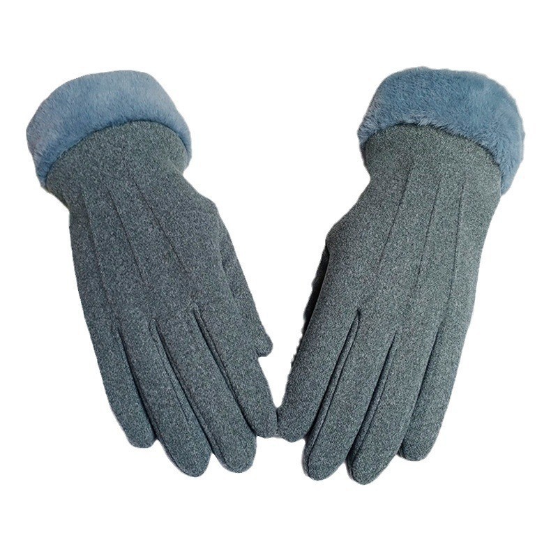 Autumn and winter women's velvet touch screen warm gloves outdoor sports riding driving student windproof cold-proof gloves