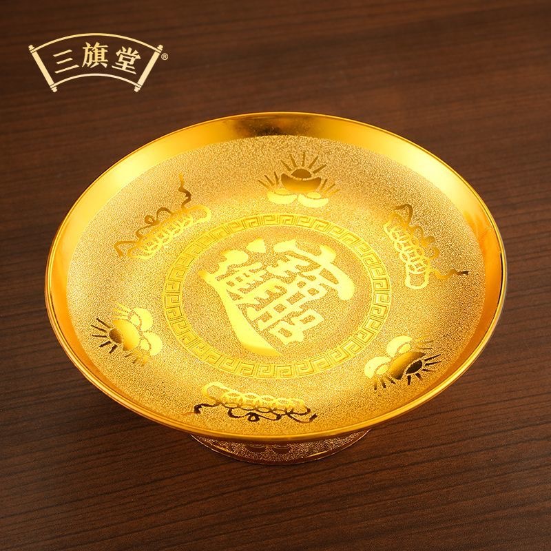 Пластиковая тарелка для фруктов с Буддой для поклонения, домашний Будда, тарелка для поклонения Богу богатства