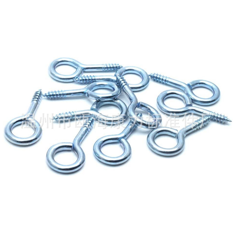 In stock carbon steel galvanized sheep eye screw self-tapping screw sheep eye hook with screw hook closed sheep eye screw